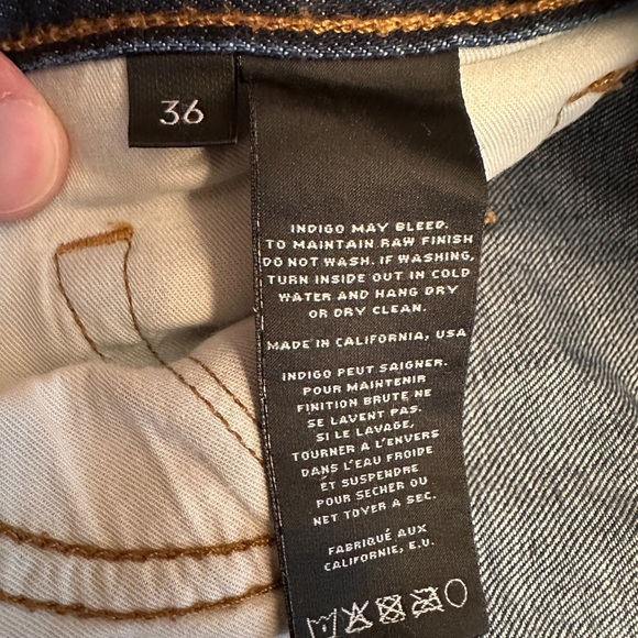 J Brand Kane Jeans Men’s 36x34 Raw Denim Blue Slim Straight Fit 100% Cotton - Picture 4 of 8